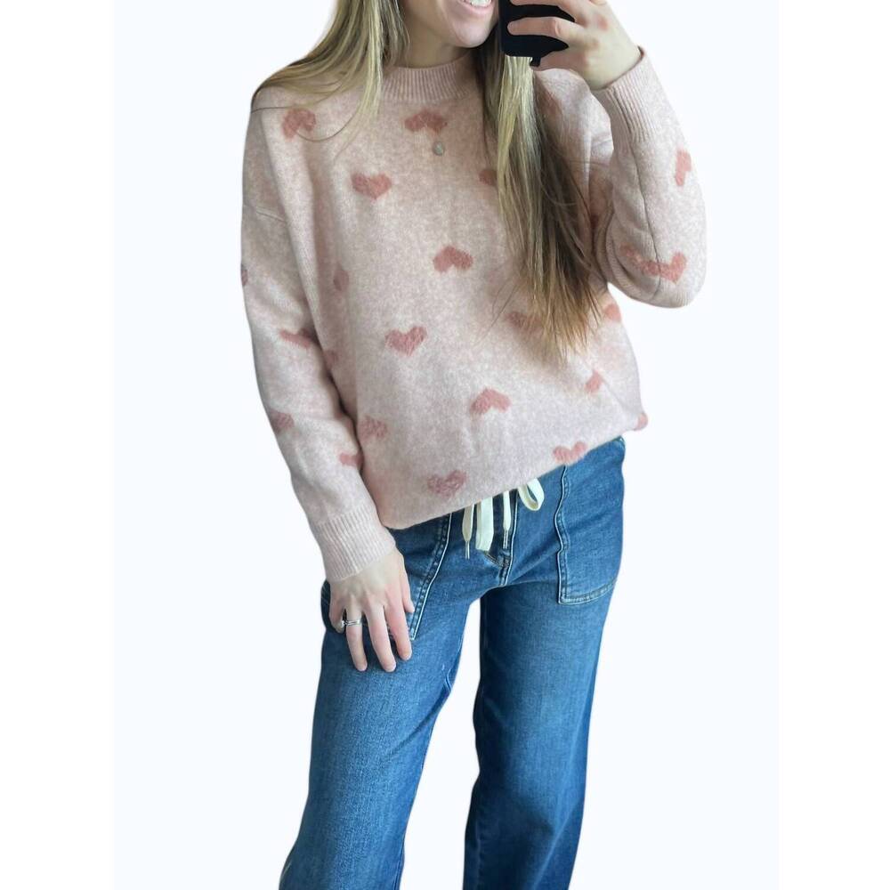NEW ADORA soft sweetheart sweater - plus in pink